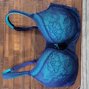 Cacique Blue and Teal Lace Bra